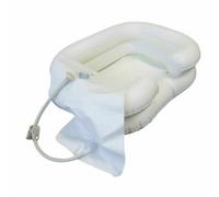 CURA FARMA Cura Active Easy Wash - Lavatesta Portatile per Anziani e Pazienti Allettati, Kit Lavaggio Capelli a Letto con Vaschetta Gonfiabile 30x40 e Sacca per Acqua, Lavatesta per Disabili e Degenti