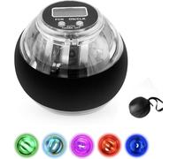 Curaball Gyro Ball Esercizio per le mani, Torque Ball per rafforzare il polso con contatore e luce LED, Allenatore per avambraccio in metallo con avvio automatico per forza di presa, muscoli e dita