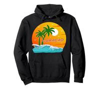 Curacao Palme Caraibi Spiaggia Tramonto Souvenir Felpa con Cappuccio