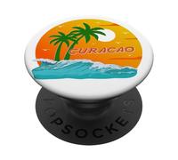Curacao Palme Caraibi Spiaggia Tramonto Souvenir PopSockets PopGrip Adesivo