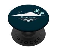 Curacao Vacanza ai Caraibi Palme Isola Voglia di Viaggiare PopSockets PopGrip Adesivo