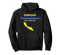 Curaçao Willemstad, Isola dei Caraibi Bandiera & Mappa Design Felpa con Cappuccio