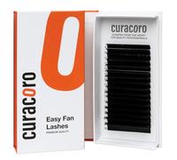 Curacoro Extension per ciglia facili da applicare, spessore 0,03 ~ 0,07 mm, curvatura C CC D, lunghezza mista e singola da 9 mm-16 mm, estensioni per ciglia super opache, colore nero opaco, forniture