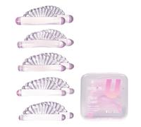 Curacoro Protezioni per sollevamento ciglia, 10 pezzi in 5 misure, cuscinetti per sollevamento ciglia, per arricciare e sollevare le ciglia, aste riutilizzabili in silicone per laminazione permanente