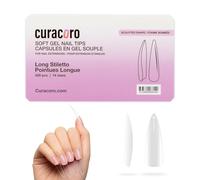 Curacoro Punte per Unghie Scolpite in Gel Morbido - 420 Pezzi Punte per Extension Unghie, 14 Misure Trasparenti Copertura Completa Unghie Finte per Extension, Qualità da Salone di Lunga Durata
