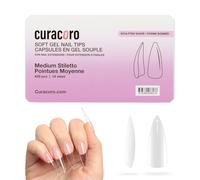 Curacoro Punte per Unghie Scolpite in Gel Morbido - 420 Pezzi Punte per Extension Unghie in Gel Morbido, 14 Misure Trasparenti a Copertura Completa Unghie Finte per Extension, Qualità da Salone di