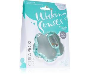 Curaprox Baby Waking Senses anello da mordere con spazzolino massaggiante e sonaglio 1 pz