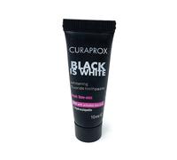 Curaprox Black Is White - Dentifricio sbiancante al carbone per rimuovere le macchie, 10 ml