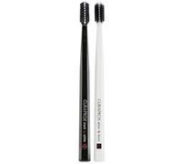 Curaprox Black Is White spazzolino da denti con due tipi di setole 2 pz Tonalità black & white