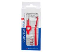 Curaprox CPS 07 Prime Start interdentale Brush Set/Starter Set con 5 spazzole / 2 diversi titolari/Rosso / 0.7 mm di diametro / 2.5 mm Efficacia/Swiss Made