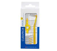 Curaprox, Interdentalbürsten-Set CPS 09 prime start, Starterset mit 5 Bürsten, 2 verschiedene Halter, gelb, 0.9 mm Durchmesser, 4 mm Wirksamkeit