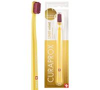 Curaprox CS 12460 Velvet Soft Toothbrush-Sensitive Gum Care/Pulizia ultra delicata con 12.460 filamenti/Confezione singola, Giallo-Bordeaux/Made in Switzerland