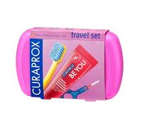 Curaprox CS 5460 Kit Da Viaggio | Spazzolino Da Denti Con Dentifricio 'be You' | 2 Spazzolini Interdentali Cps Prime 07 E 09 | Kit Per L'igiene Dentale 9,5 Cm X 6 Cm | Magenta
