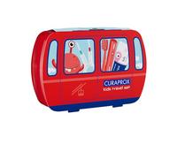 Curaprox Set da viaggio Kids-Spazzolino, dentifricio e scovolini/Filamenti Curen ® ultra morbidi/Set da viaggio compatto per bambini (rosso) | Prodotto in Svizzera