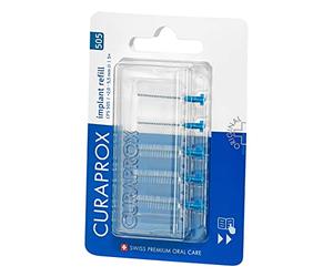 Curaprox Spazzole interdentali CPS 505 implant Refill, 5 pezzi, blu, diametro 2 mm, efficacia 5,5 mm, ricarica senza supporto