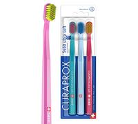 Curaprox Swiss 5460 - Spazzolino da denti ultra morbido, 3 pezzi, 0,10 mm, colori assortiti