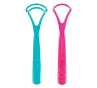 Curaprox Tongue Cleaner Twin Pack - Include raschietti a lama singola e doppia per alito fresco e igiene orale quotidiana/Made in Switzerland