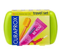 Curaprox Be You Travel Set Verde Spazzolino + Dentifricio + 2 Scovolini