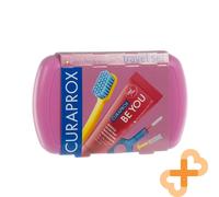 CURAPROX Travel Set Rosa Spazzolino Dentifricio Interdentale Pennello Mint