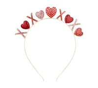 CURASA Cerchietti per capelli a forma di cuore per San Valentino per le donne Love Heart Fascia per capelli con strass Glitter Rosa Rosso Corona in metallo Cerchietto per capelli Accessori per capelli