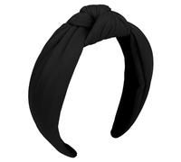 CURASA Fasce per capelli per donne ragazze antiscivolo annodata fascia larga preppy moda fascia per capelli nera nodo superiore accessori per capelli in tessuto confortevole fasce per capelli yoga