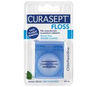 Curasept Floss - Filo Interdentale Cerato con Clorexidina, 50m