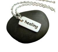 curativa Collana in argento sterling 925. Gioielli ispiratori. con citazione ispiratrice, piccola e semplice etichetta con parola, regalo quotidiano|con catena da 18 pollici|placcato argento|_2776