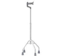 CuraWalk Quadripode Manico Aperto Ausilio Passeggio per Anziani. Piedi Antiscivolo Presa Ergonomica. Solido e Leggero.