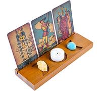 Curawood Supporto per carte di tarocchi, Visualizza le tue carte di affermazione giornaliere, Supporto per carte di tarocchi in legno, Forniture per altare pagano e wiccan, Decorazione dei tarocchi