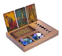 Curawood Supporto per carte di tarocchi, Visualizza le tue carte di affermazione giornaliere, Supporto per carte di tarocchi in legno, Forniture per altare pagano e wiccan, Decorazione dei tarocchi