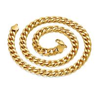 Curb Cuban Mens Collana Catena Oro Argento Colore Acciaio Inossidabile Collane per Gli Uomini Hip Hop Gioelleria raffinata e alla Moda 7/12mm N250 Clever