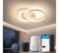 CURBEL Lampada da soffitto Smart LED dimmerabile con opaco, compatibile con HomeKit, Alexa, Google and IFTTT, lampada da soffitto dal design moderno con telecomando, 35 W, 4200 lm, ideale per