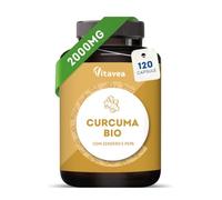 Curcuma Bio - 2000 mg - con Zenzero e Pepe Nero - Trattamento 1 Mese | Supporto Articolazioni - Antiossidante Naturale - Digestione e Benessere Epatico - Aiuta Il Comfort Quotidiano - Vitavea