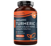 Curcuma Bio con Piperina e Zenzero 1440 mg 180 Curcumina Capsule Vegane (3 Mesi)