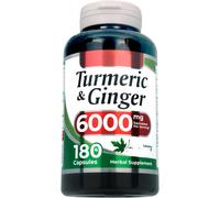 Curcuma Curcumina E Zenzero 6000mg Articolazioni Dolore 180 Tappi