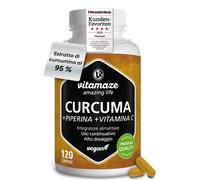 Curcuma e Piperina Plus 1440 mg con Vitamina C ad Alto Dosaggio L'Estratto 95%