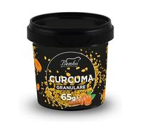 Curcuma Granulare Bembo 65 g - Curcuma Essiccata a Granuli - Ideale per Infusi, Brodi e Cucina - Non in Polvere - Contenitore Ermetico Salva Aroma