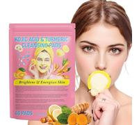Curcuma Kojic Acid Pads Viso 40 Pezzi - Dischetti Detergenti ed Esfolianti con Acido Kojico - Illuminanti, Anti-Macchie e Uniformanti - Adatti a Tutti i Tipi di Pelle