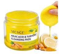 Curcuma Pads di pulizia, 50 PCS esfoliante viso Pads tamponi, Acido kojico e curcuma Pad - esfoliante, cicatrici da acne, unclog pori con camomilla, limone