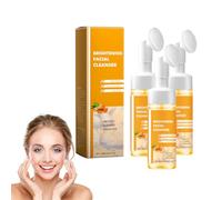 Curcuma Schiumogeno Detergente Viso con Spazzola Morbida - Pulizia Profonda Esfoliante Viso Lavaggio per tutti i Tipi di Pelle, Illuminante Bagliore Lavaggio, Uomini & Donne, 100ml (3 bottiglie)