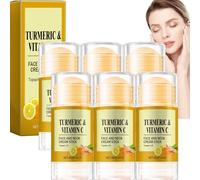 Curcuma & Vitamina C, collo e viso, crema rassodante - Crema idratante anti-invecchiamento per rughe, doppio mento, pelle sciolta, schiarente, balsamo rassodante (6 pezzi)