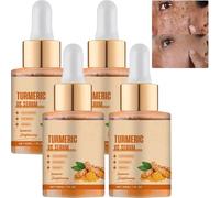 Curcuma Vitamina C Siero viso con acido ialuronico, Dark Spot Correcting Glow Sierum, sbiancamento del tono della pelle uniforme, idratazione anti-invecchiamento, giorno notte siero viso per donne (4