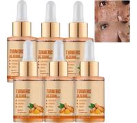 Curcuma Vitamina C Siero viso con acido ialuronico, Dark Spot Correcting Glow Sierum, sbiancamento del tono della pelle uniforme, idratazione anti-invecchiamento, giorno notte siero viso per donne (6