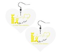 Cure Childhood Cancer Awareness Orecchini in pelle per le donne Ciondola l'orecchino con ciondolo a forma di cuore con gancio Regali per ragazza adulta