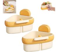 Cureaway No Touch Food Catcher, 2025 New Curetoaway Suction Cup Sink Corner Rack, Rust-Proof Abs, Removable Basket, Prevents Clogs, Space, Saving Corner Design for Fits Any Sink (yellow + yellow)