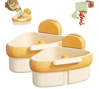 Cureaway Suction Cup Sink Corner Rack, Cureaway Suction Cup Sponge Holder, Automatic Dumping No dirty hands, for Kitchen Bathroom (Yellow*2)