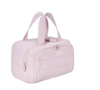 Cureaway Travel Bag, Cureaway Large Capacity Wide-Open Travel Cosmetic Bag, Waterproof Portable Pouch Open Flat Toiletry Bags, Dry-And-Wet Separation (Pink)