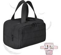 Cureaway Travel Bag, Curetoaway Large Capacity, Wide-Open Waterproof Organizer, Dry-and-Wet Separation, Makeup & Toiletry Bag for Women (Black)