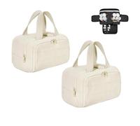Cureaway Travel Bag, Large Capacity Wide-Open Cosmetic Bags, 4-in-1 waterproof portable inflatable makeup bag, Dry-And-Wet Separation (Off-white*2)