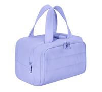 Cureaway Travel Cosmetic Bag, Large Capacity, Wide-Open Makeup Organizer Bag, Waterproof Travel Toiletry Bag for Women (Light purple)